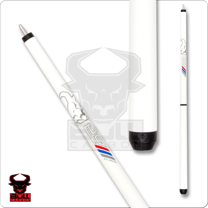 Bull Carbon BCJCW NW White Insane Air Series Jump Cue - No Wrap - Pool Shark Supply Pool Shark Supply