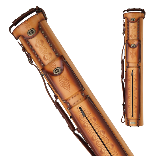 InStroke IST35 Tooled 3x5 Hard Leather Case (Various colors available) - Pool Shark Supply