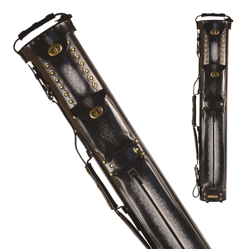 InStroke IST37 Tooled 3x7 Hard Leather Case (Various colors available) - Pool Shark Supply Pool Shark Supply