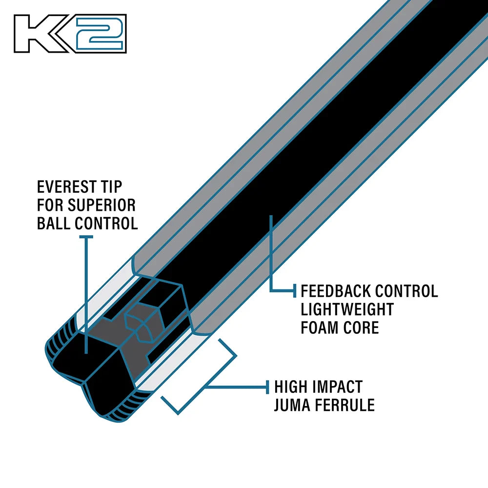 K2 Matte Cue Stick w/ Irish Linen Wrap - Pool Shark Supply Pool Shark Supply
