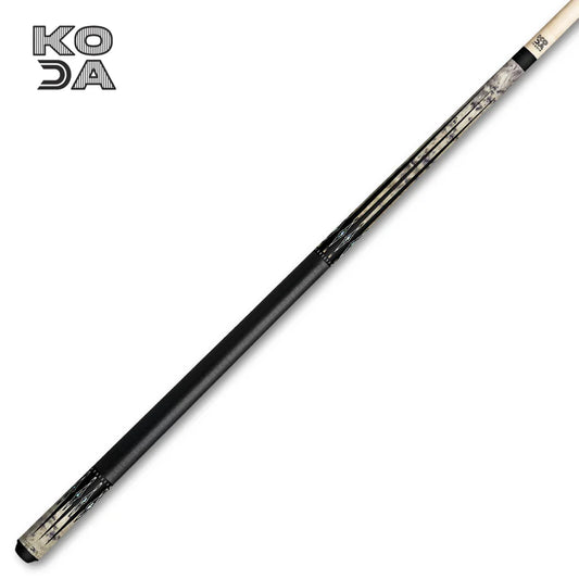 Koda Gray-Stained Maple with Black and Abalone Points Graphic Pool Cue - KD54 - Pool Shark Supply