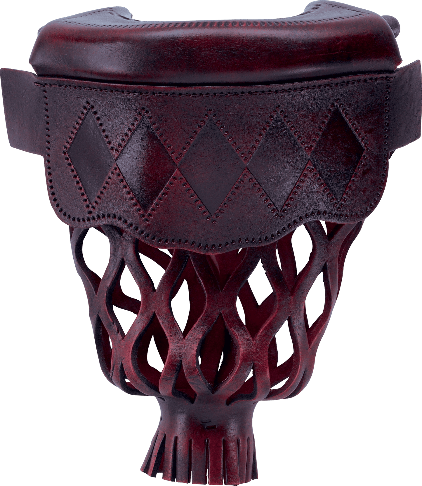 TPPK05 Burgundy Diamond Leather Shield Pockets (Set of 6) - Pool Shark Supply Pool Shark Supply