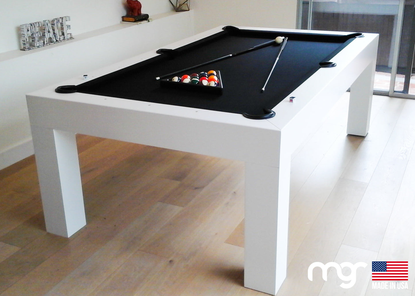 The Modern Pool Table (Maple Wood with White Finish) - Pool Shark Supply Pool Shark Supply