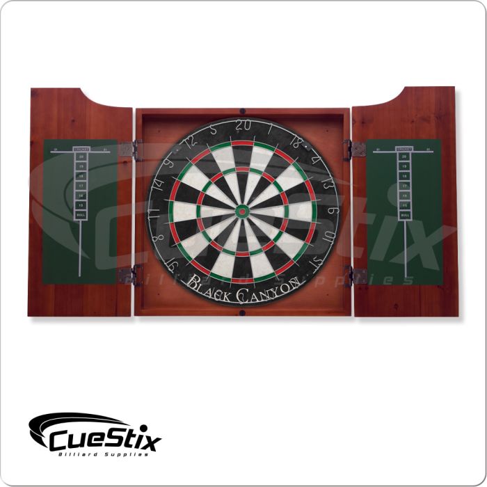 40-0600 Chocolate Stained Dart Board Cabinet - Pool Shark Supply Pool Shark Supply