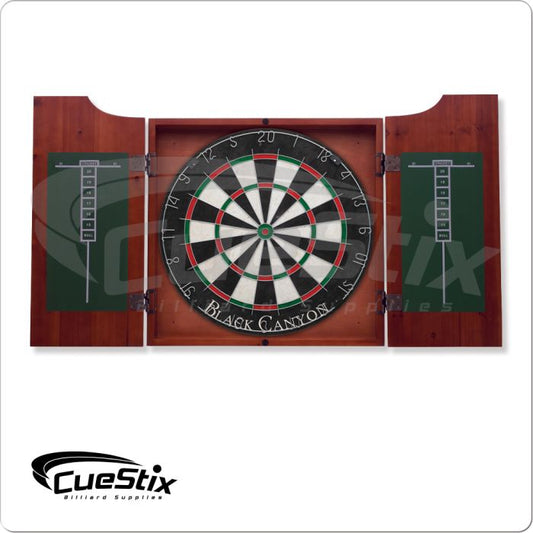 40-0600 Chocolate Stained Dart Board Cabinet - Pool Shark Supply