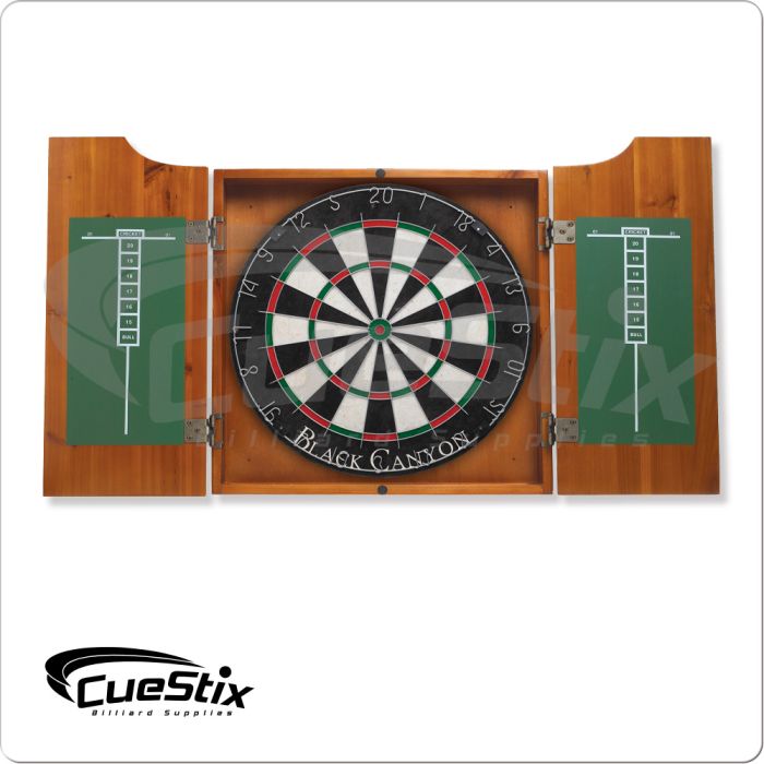 40-0700 Honey Stained Dart Board Cabinet - Pool Shark Supply Pool Shark Supply