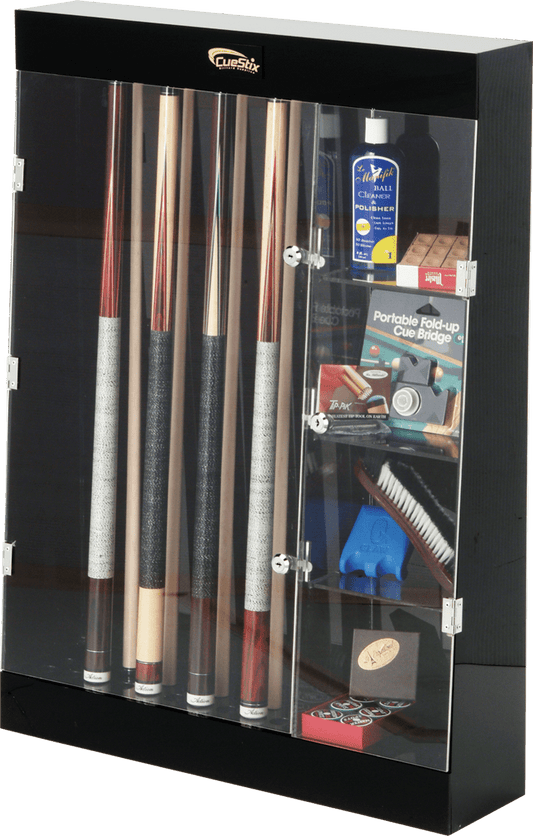 Action 10 Cue DC10A Wall Display Case w/ Shelves - Pool Shark Supply