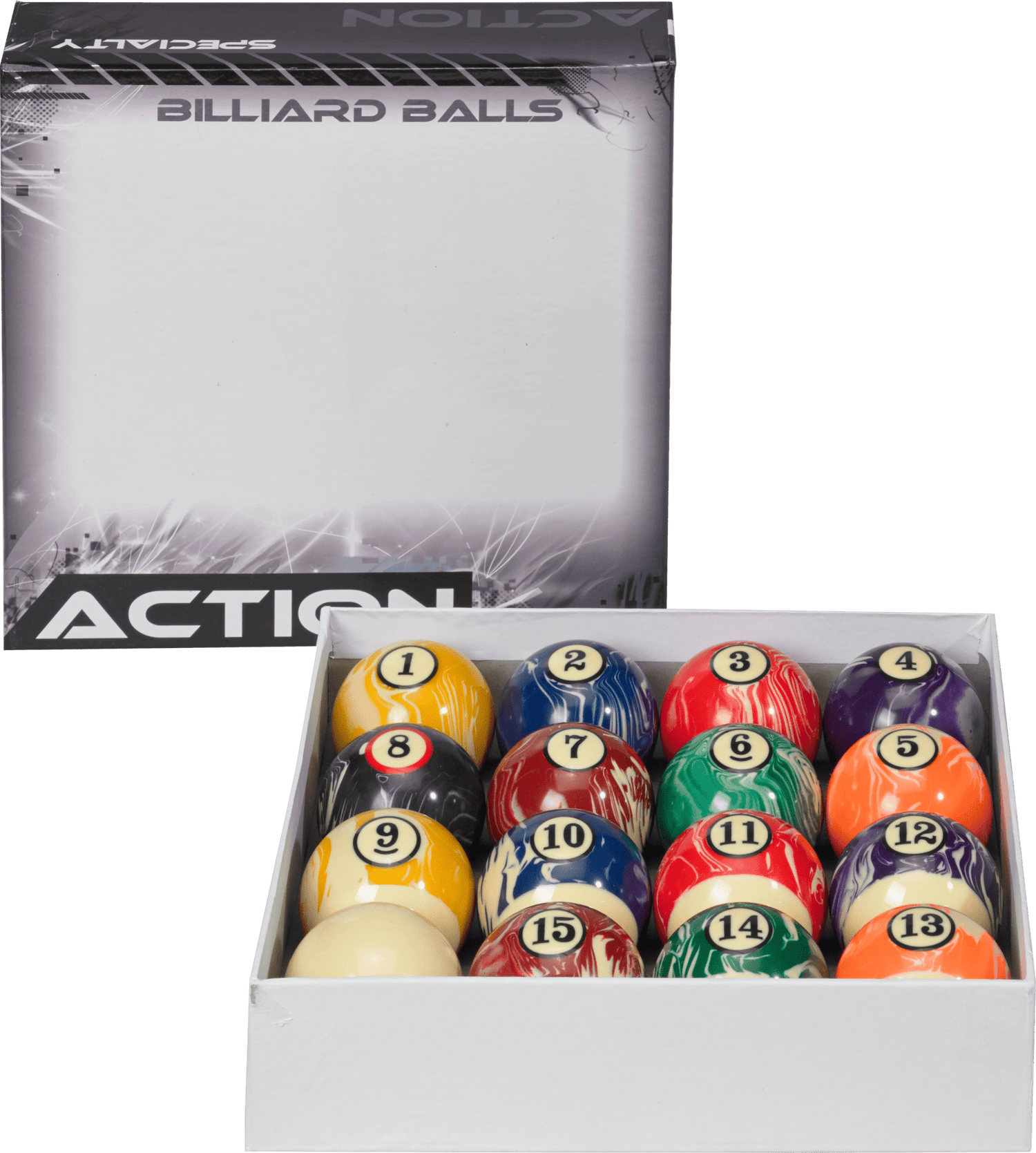 Action BBWM White Marble Ball Set - Pool Shark Supply
