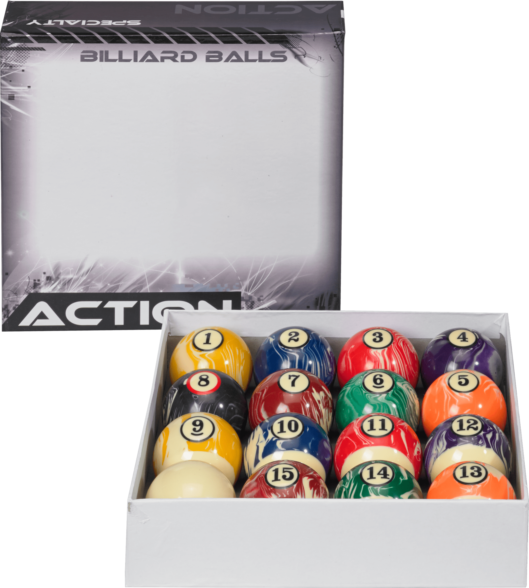 Action BBWM White Marble Ball Set - Pool Shark Supply