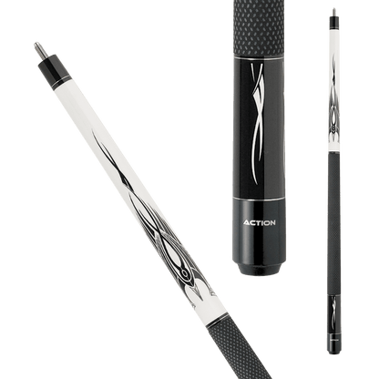 Action BW02 Black and White Pool Cue - Pool Shark Supply