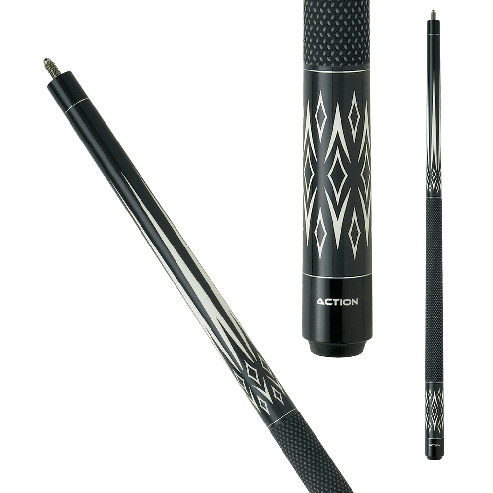 Action BW15 Black and White Pool Cue - Pool Shark Supply