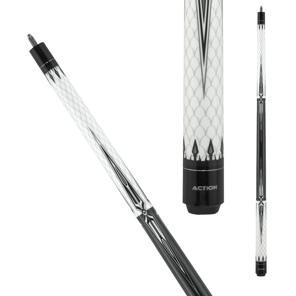 Action BW17 Black and White Pool Cue - Pool Shark Supply
