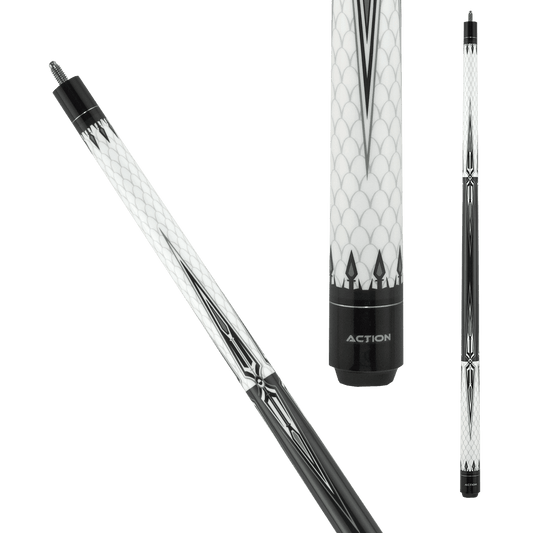 Action BW17 Black and White Pool Cue - Pool Shark Supply
