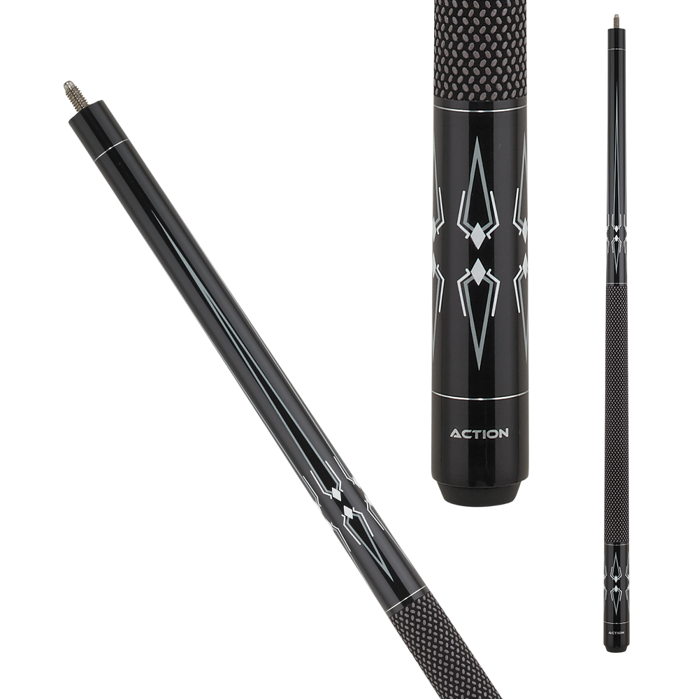 Action BW24 Black and White Pool Cue - Pool Shark Supply
