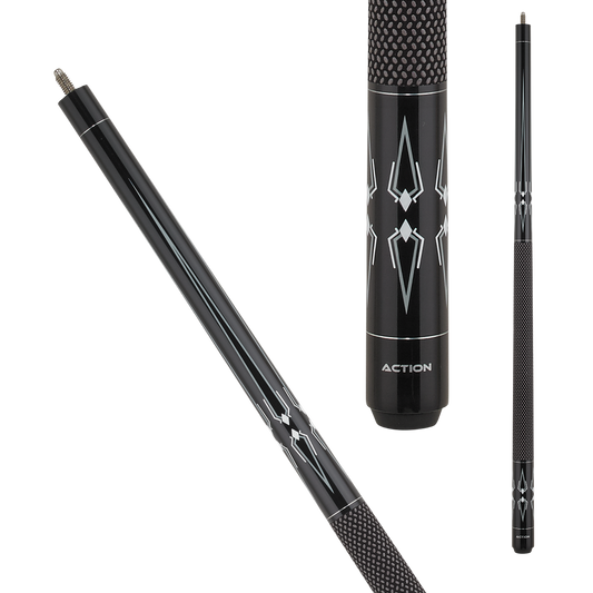 Action BW24 Black and White Pool Cue - Pool Shark Supply