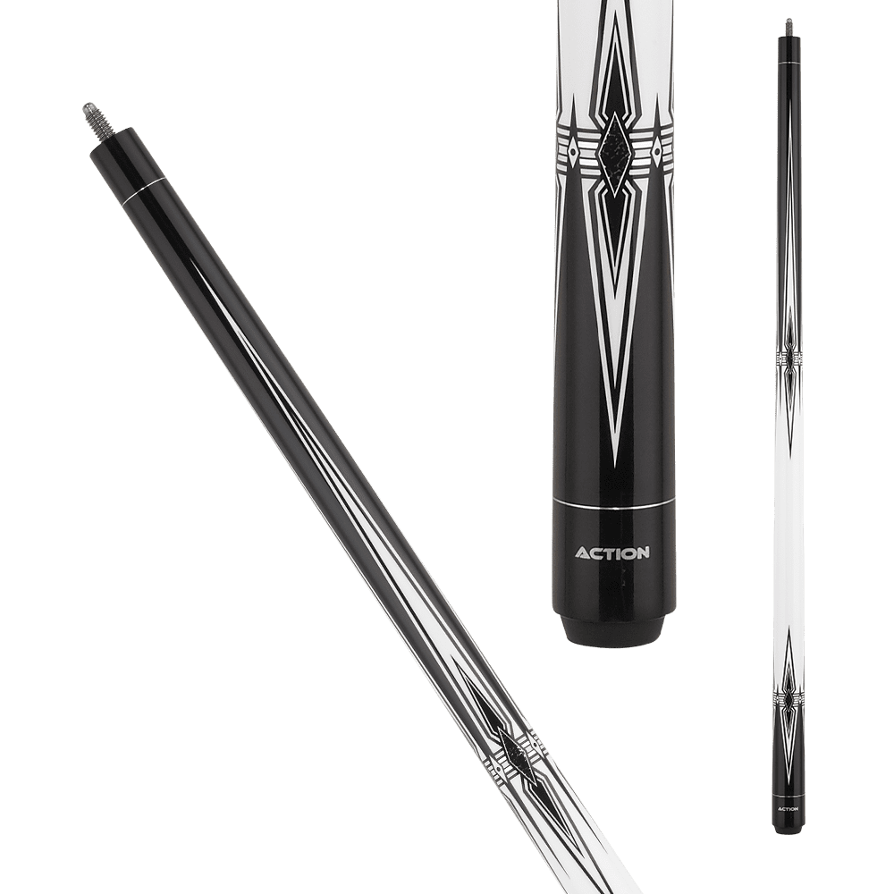 Action BW25 Black and White Pool Cue - Pool Shark Supply