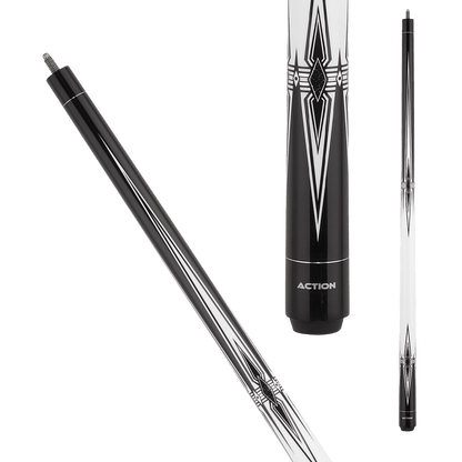 Action BW25 Black and White Pool Cue - Pool Shark Supply