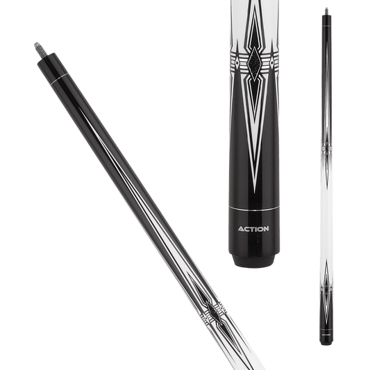 Action BW25 Black and White Pool Cue - Pool Shark Supply