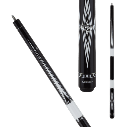 Action BW26 Black & White Pool Cue - Pool Shark Supply