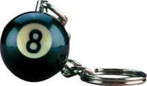 Action NI8BK1 8-Ball Key Chain - - Pool Shark Supply Pool Shark Supply