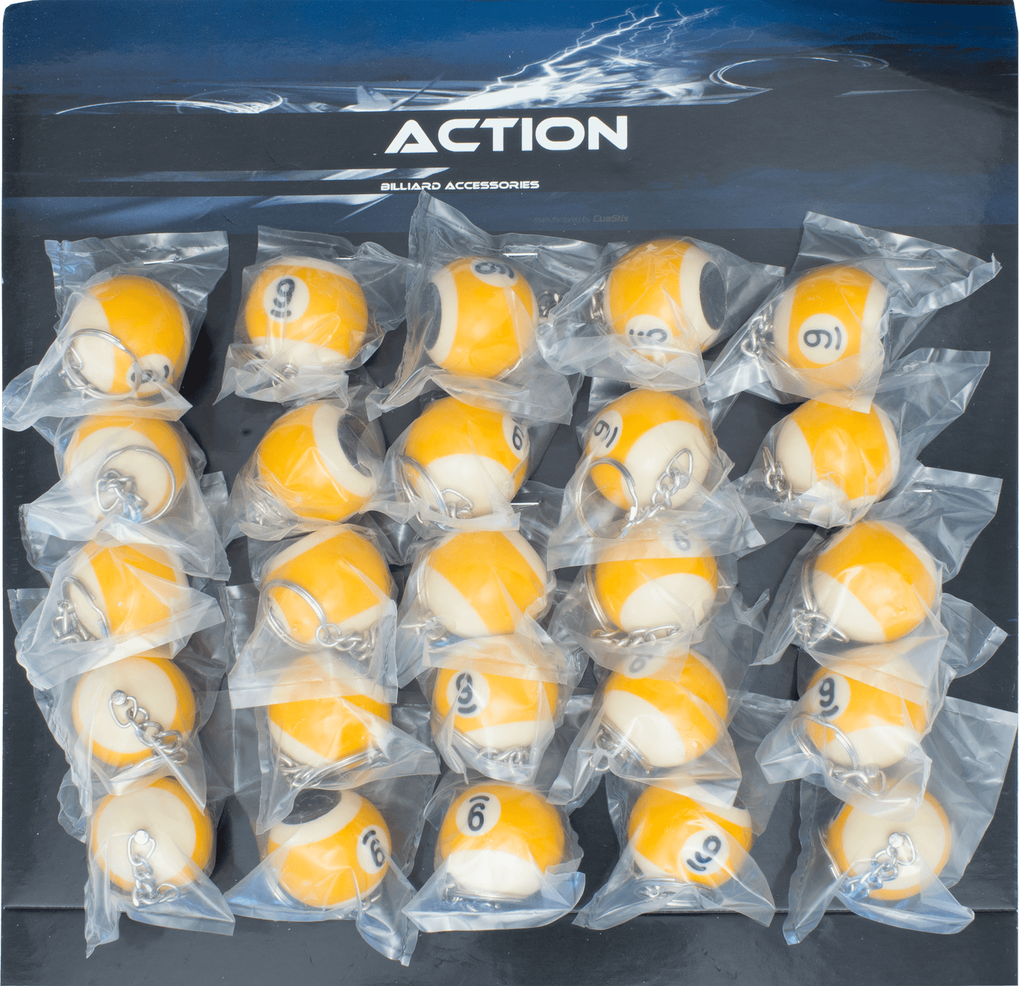 Action NI9SKR25 9-Ball Keychain Scuffer - Card of 25 - - Pool Shark Supply Pool Shark Supply