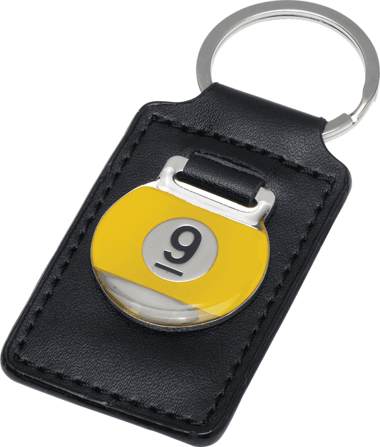 Action NIKC9 9-Ball Leather Key Chain - - Pool Shark Supply