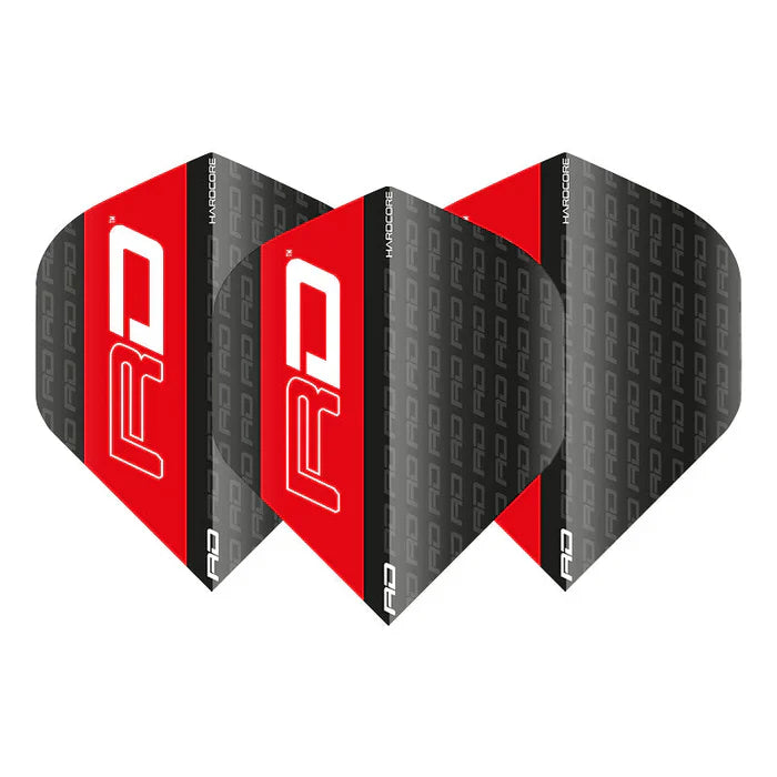 Black & Red Hardcore XT Standard Flights - Pool Shark Supply