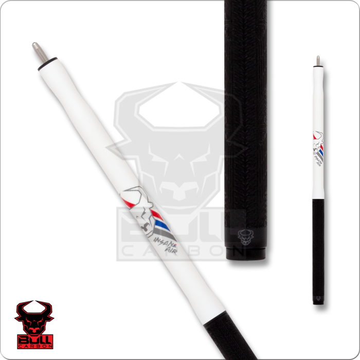 Bull Carbon BCJCW White Insane Air Series Jump Cue - sport wrap - Pool Shark Supply