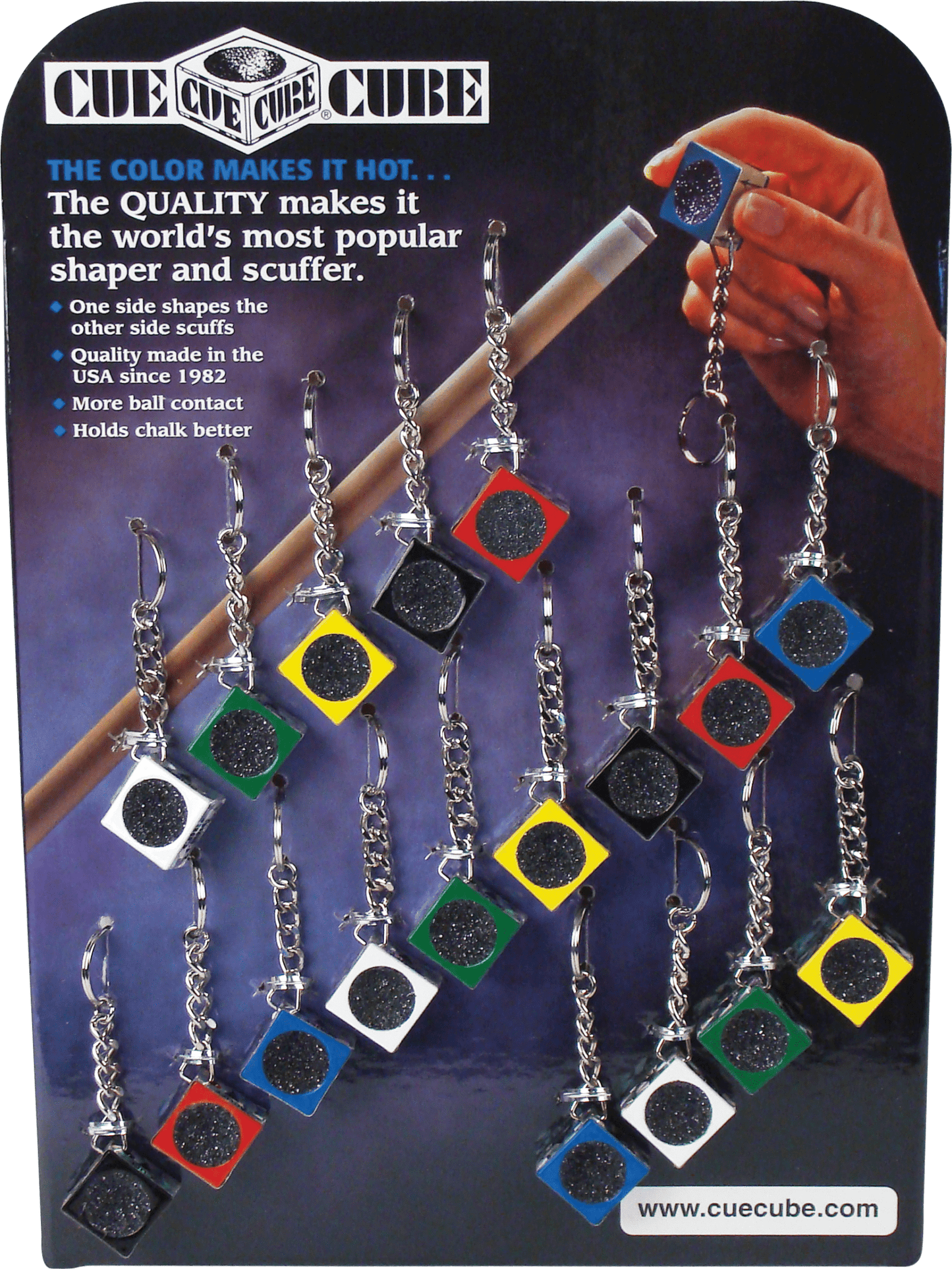 Cue Cube TTCCCOL18 Colors Tip Tools Card of 18 - Pool Shark Supply Pool Shark Supply