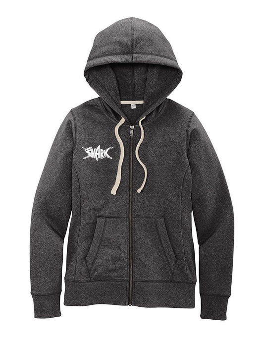 District Women's Re-Fleece Full Zip Hoodie Charcoal Heather - w/ - Single - Pool Shark Supply