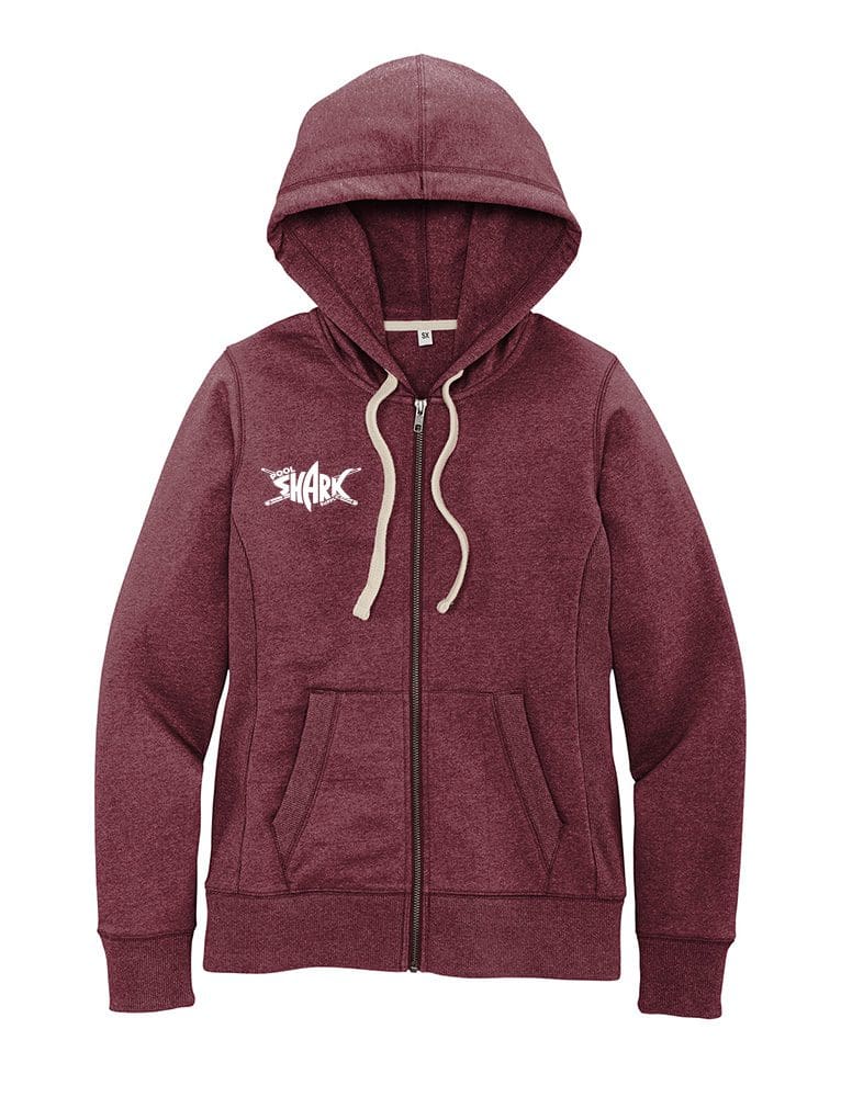 District Women's Re-Fleece Full Zip Hoodie - Maroon - Pool Shark Supply