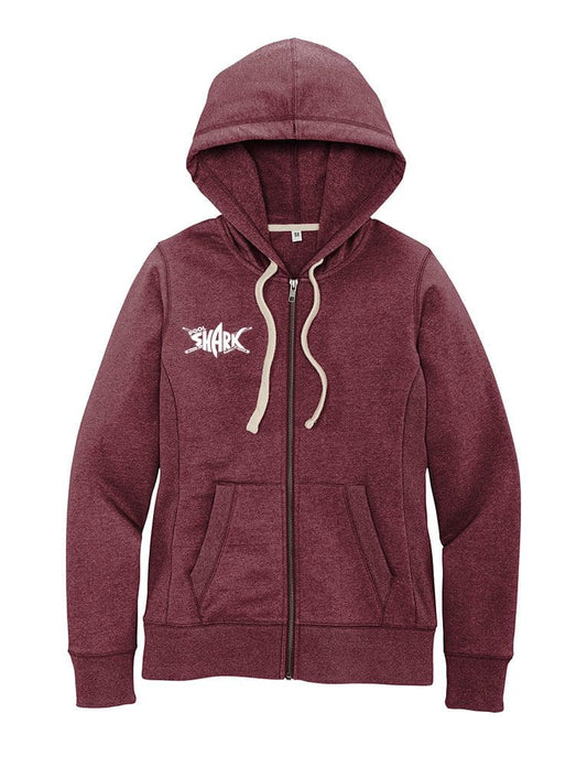 District Women's Re-Fleece Full Zip Hoodie Maroon - w/ - Single - Pool Shark Supply