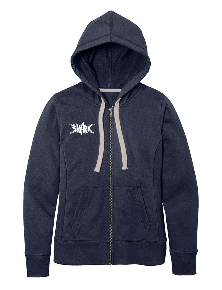 District Women's Re-Fleece Full Zip Hoodie Navy - w/ - Single - Pool Shark Supply Pool Shark Supply