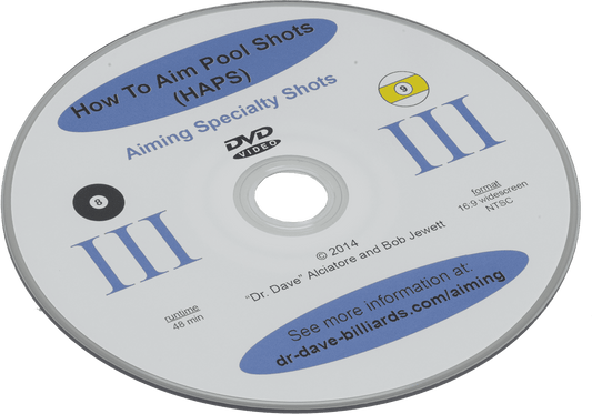 Dr. Dave's DVDHAPS3 How to Aim Pool Shots Volume 3 - Pool Shark Supply
