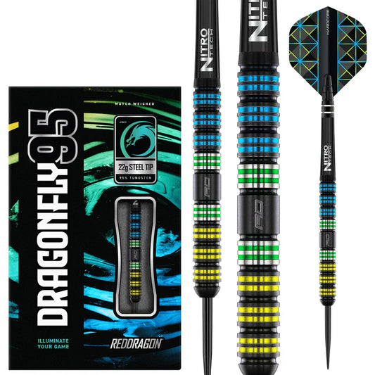Dragonfly 95 Black - Parallel Steel Tip Darts - Pool Shark Supply
