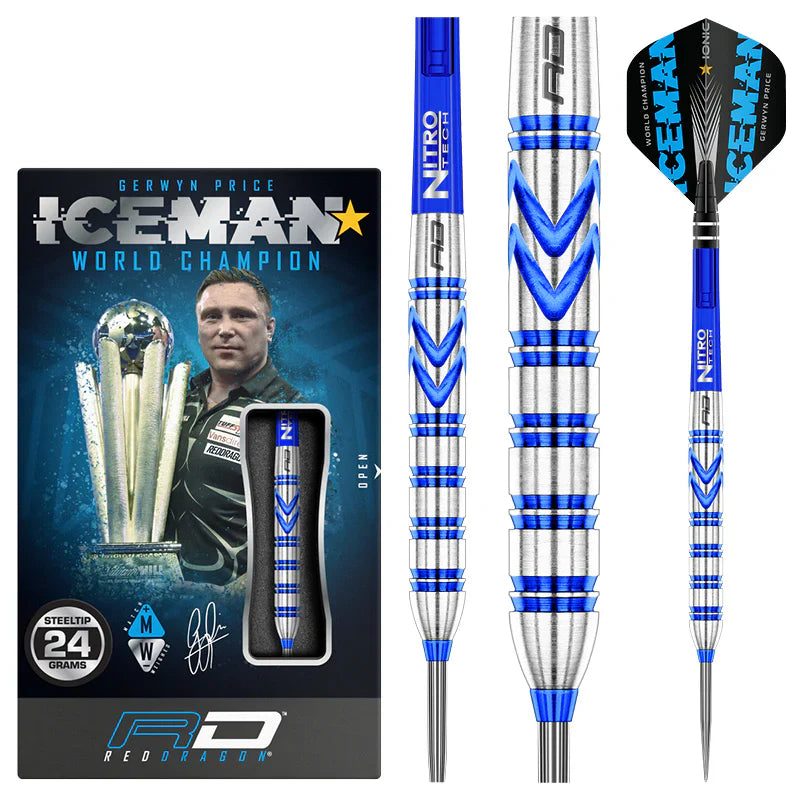 Gerwyn Price Iceman Blue Original Steel Tip Darts - Pool Shark Supply