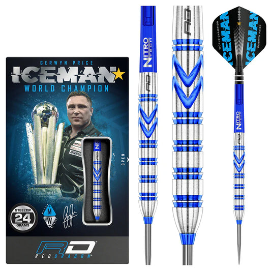 Gerwyn Price Iceman Blue Original Steel Tip Darts - Pool Shark Supply