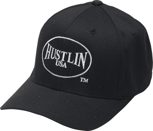 Hustlin HUSBH Baseball Cap - Mens - L/XL_BLACK - Pool Shark Supply