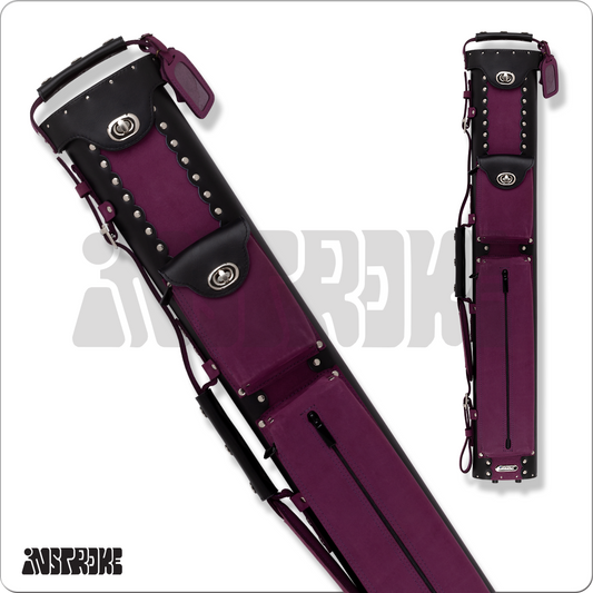 InStroke ISCL24 Leather 2x4 Hard Case - Purple/Black - Pool Shark Supply