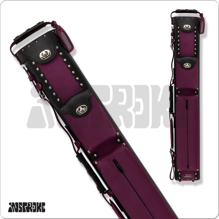 InStroke ISCL35 Leather 3x5 Hard Case - Black/Purple - Pool Shark Supply Pool Shark Supply