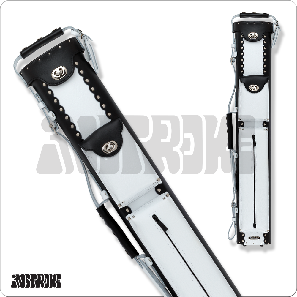 InStroke ISCL35 Leather 3x5 Hard Case - Black/White - Pool Shark Supply Pool Shark Supply