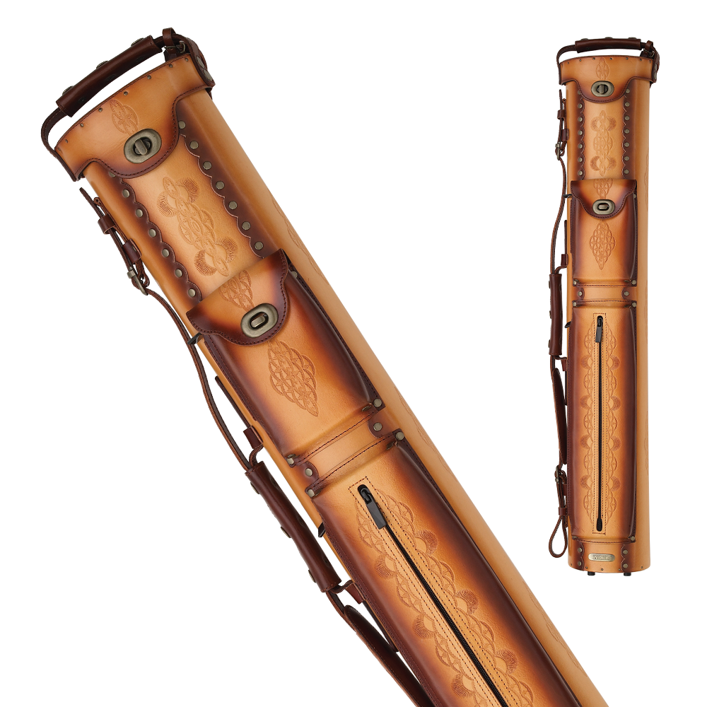 InStroke IST35 Tooled 3x5 Hard Leather Case (Various colors available) - Pool Shark Supply