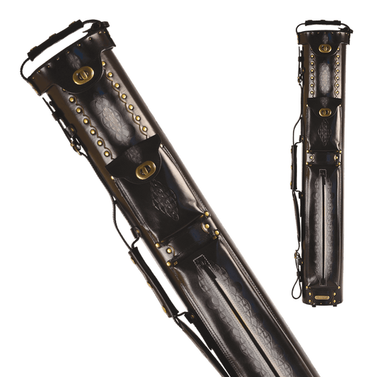 InStroke IST37 Tooled 3x7 Hard Leather Case (Various colors available) - Pool Shark Supply