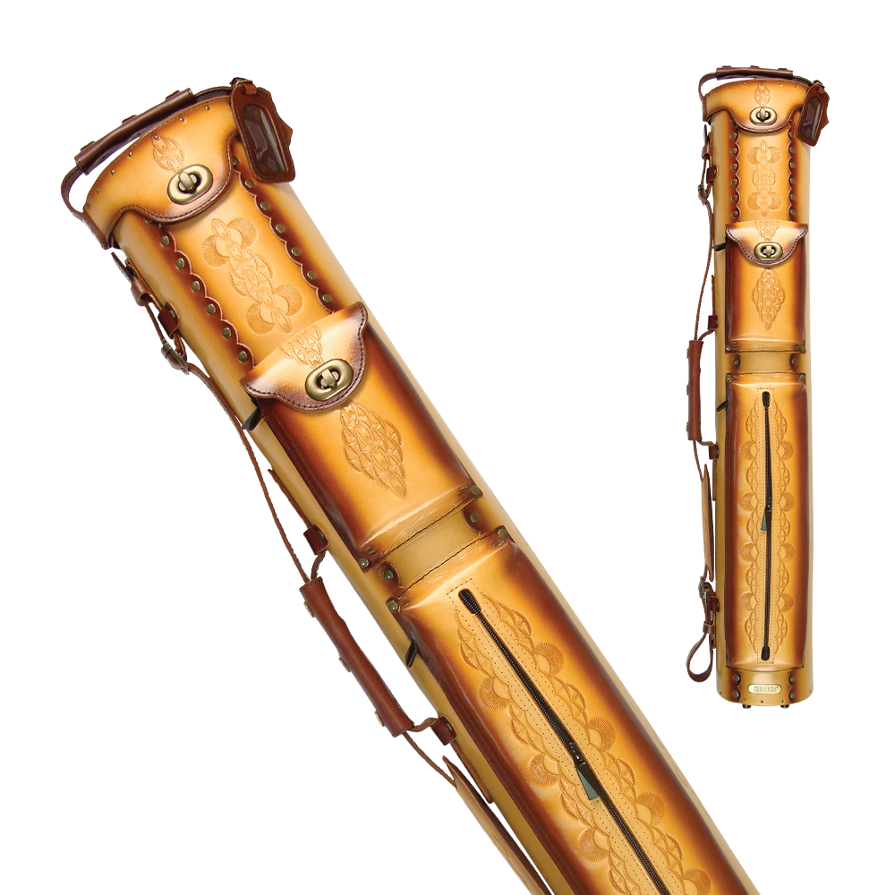 InStroke IST37 Tooled 3x7 Hard Leather Case (Various colors available) - Pool Shark Supply