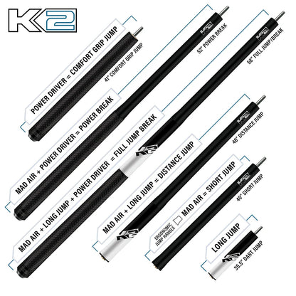 K2, 5 IN 1 Jump Break Cue - Pool Shark Supply