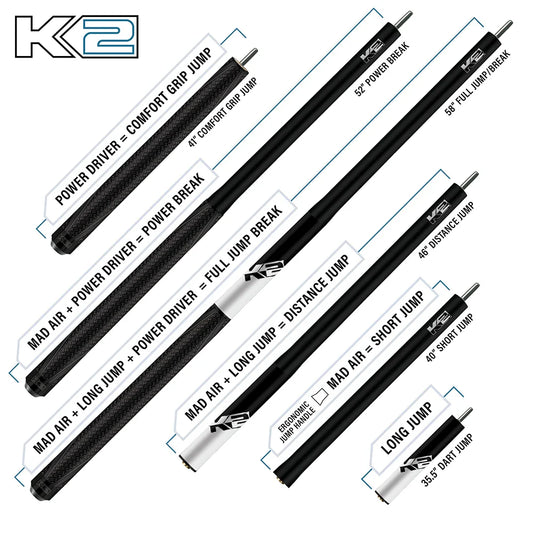 K2, 5 IN 1 Jump Break Cue - Pool Shark Supply
