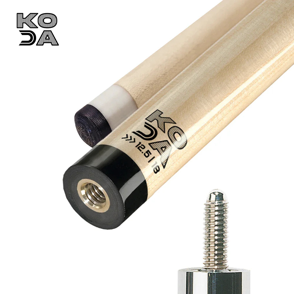Koda Gray-Stained Maple with Black and Abalone Points Graphic Pool Cue - KD54 - Pool Shark Supply Pool Shark Supply