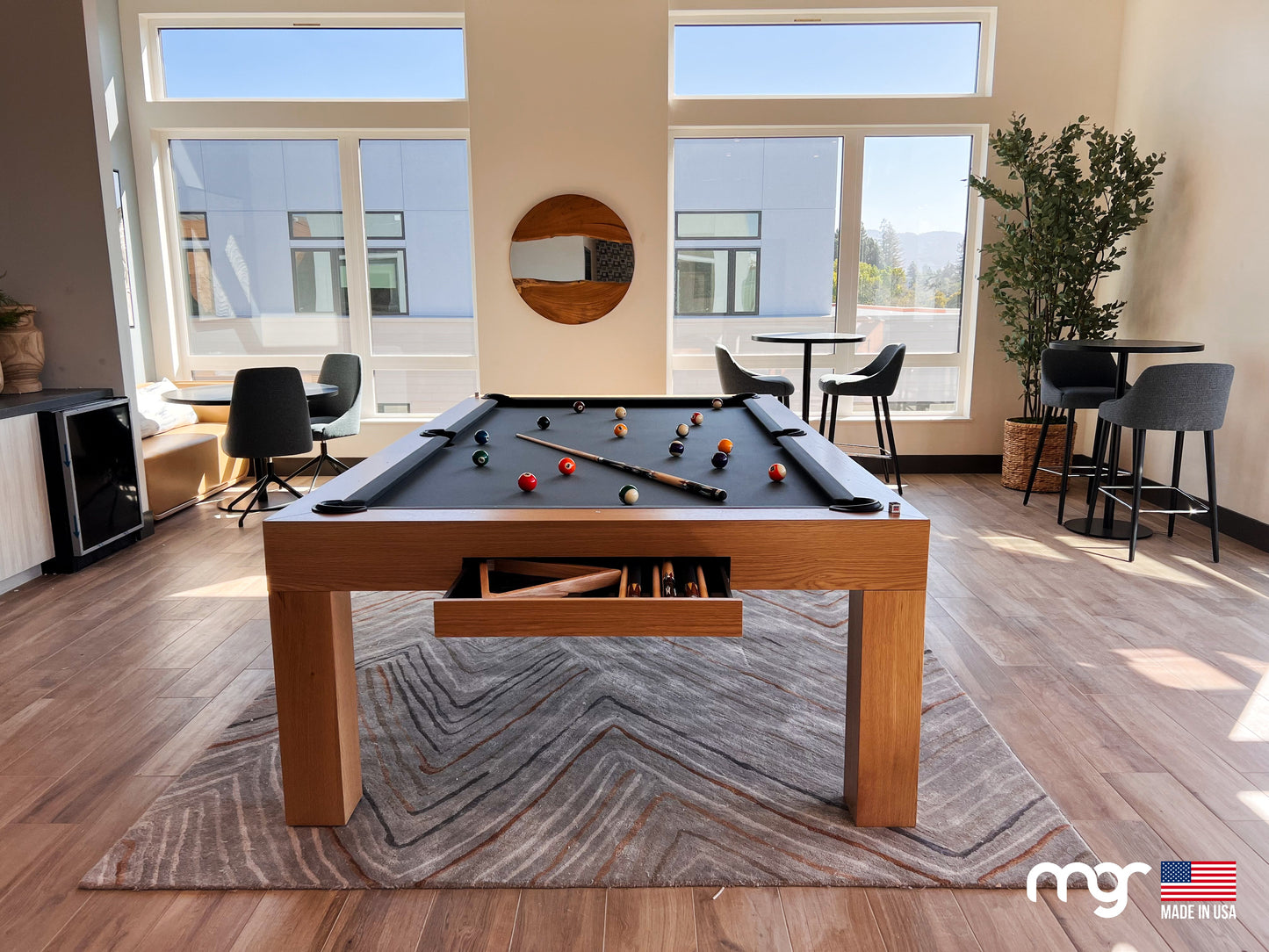 The Modern Pool Table (Rift Oak Natural Finish) - Pool Shark Supply Pool Shark Supply