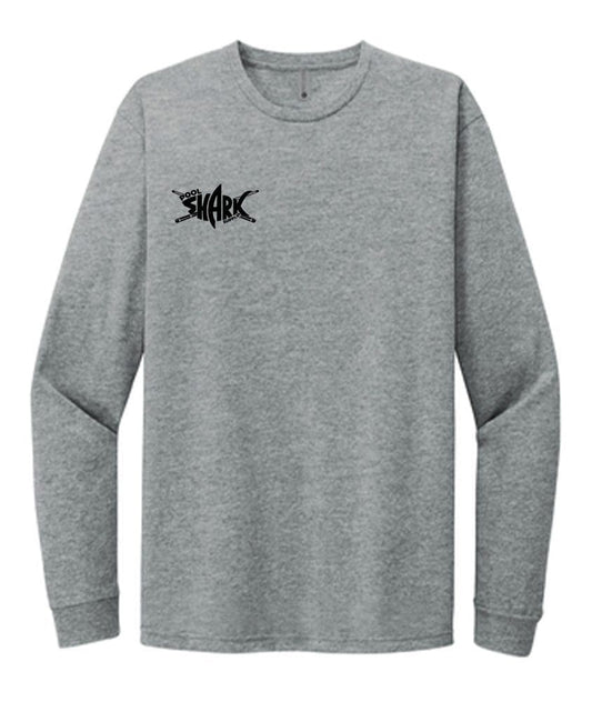 Next Level Male/Female CVC Long Sleeve Crew Dark Heather Grey - w/ - Single - Pool Shark Supply