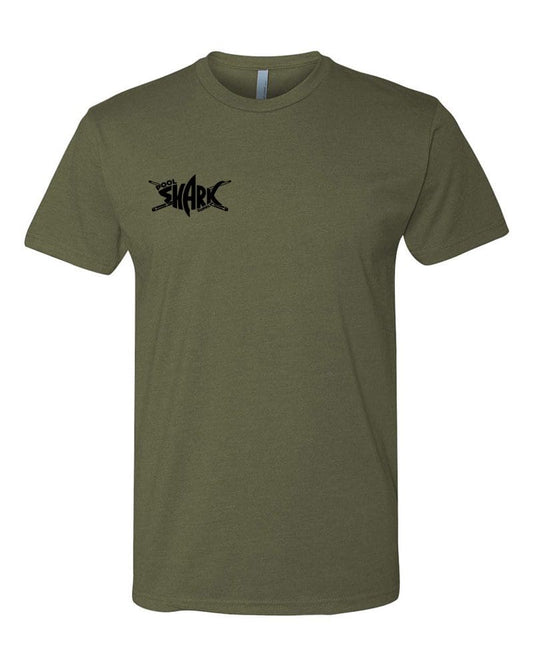 Next Level Male/Female CVC Short Sleeve Crew Military Green - w/ - Single - Pool Shark Supply
